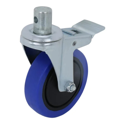 Stretcher Caster Wheel - Polyurethane Material, 4x1.5 Inch Size, Blue Color | Load Capacity 1000kg, Industrial Heavy-Duty Usage