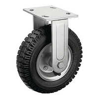 Industrial Rubber Caster Wheel - Rubber Material, 4x1.5 Inch Wheel Size, Black Finish, 112x100 Mm Top Plate, 100-500kg Load Capacity, 11x21 Mm Hole Size