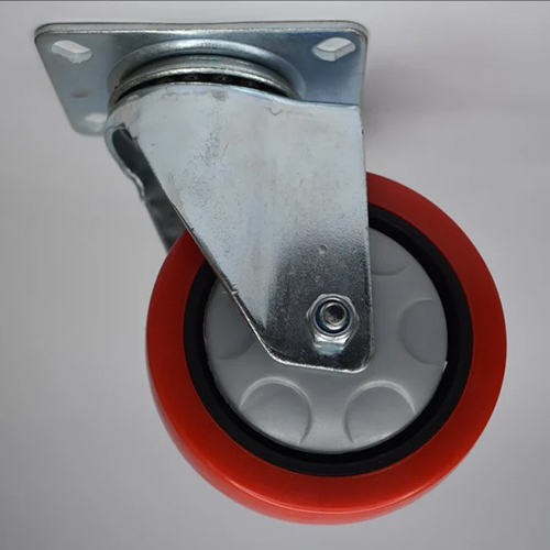 Red Pvc Single Ball Bearing Swivel Caster Wheel - Finish: Polishing