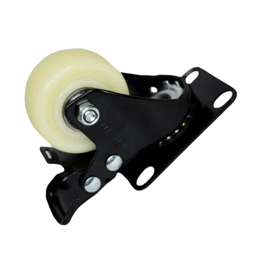 Gi Black Powder Coated Caster Wheel Brake - Finish: Polishing