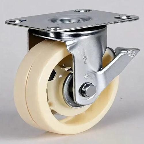 Nylon Pp Caster Wheel Brake - Color: Off White