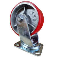 Red Pvc Bolt Caster Wheel Swivel - Pvc & Rubber, 6x2 Inches, Red | 900 Kg Load Capacity, Durable Bolt Caster Design For Industrial Use
