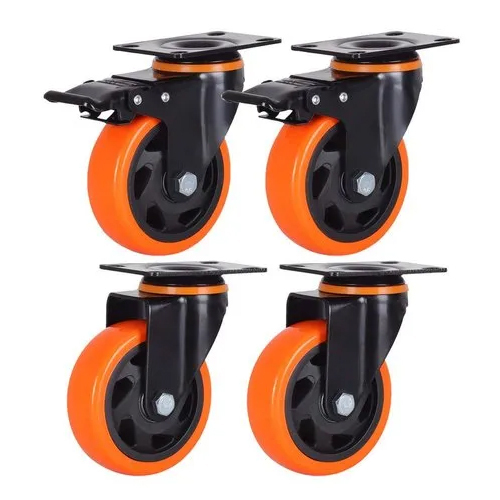 Heavy Duty Industrial Pvc Castor Wheel - Color: Orange