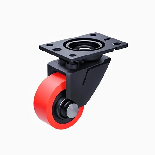 Industrial PVC Castor Wheel - PVC Material, Height 60-180mm, Hole Size 45x30-73x45mm, Top Plate Size 60x43-112x100mm, Red & Black Color