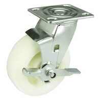 Light Duty Pp Caster Wheel - Nylon Material, 4x1.5 Inch Size, White Color | 100 Kg Weight Capacity, Ideal For Trolleys, Carts & Furniture