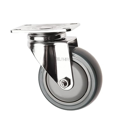 Industrial Pp Heavy Duty Caster Wheel - Color: Silver & Black