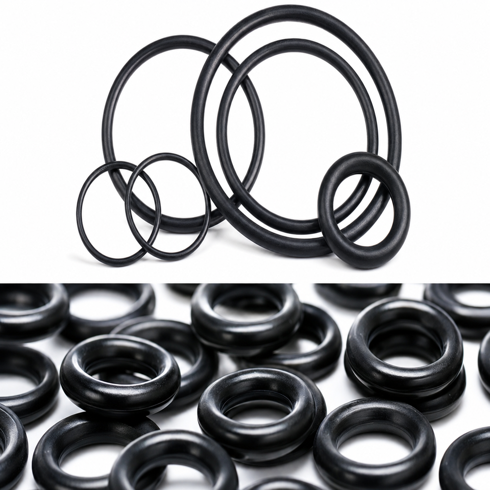 Rubber O Ring All Sizes - Silicon Material, Standard Size, Black Color | Round Shape For Industrial Applications
