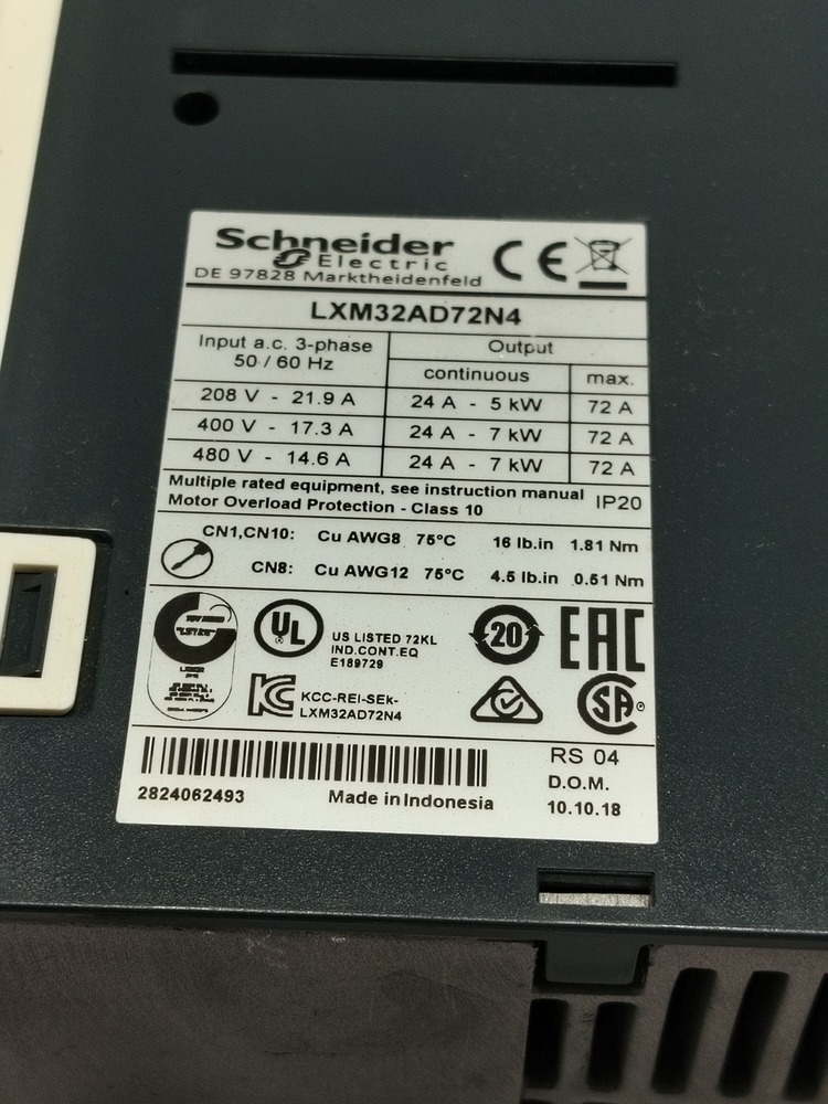 Schneider Lxm32ad72n4 Motion Servo Drive