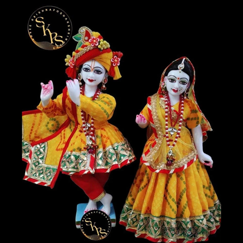 6 Feet Radha Krishna Shringar Statue Set
