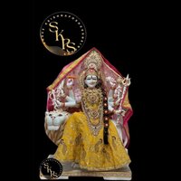 5 Feet Marble Finish Durga Devi Statue - High-quality Marble, Intricate Detailing, Polished Perfection | Regional Indian Style, Perfect For Home And Temple Decor