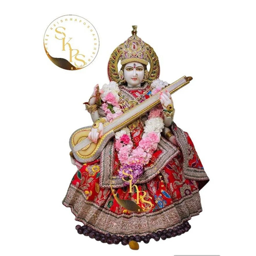 4 Feet Marble Saraswati Statue