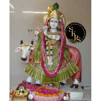 6 Feet White Marble Krishna Statue - Regional Style: Indian