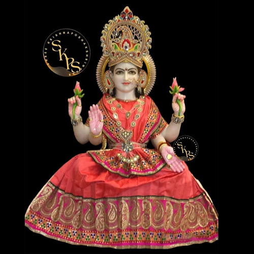 3 Feet Marble Laxmi Maa Statue