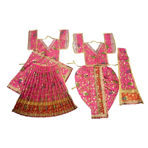 Carnation Pink Radha Krishna Dress Set - Feature: Washable