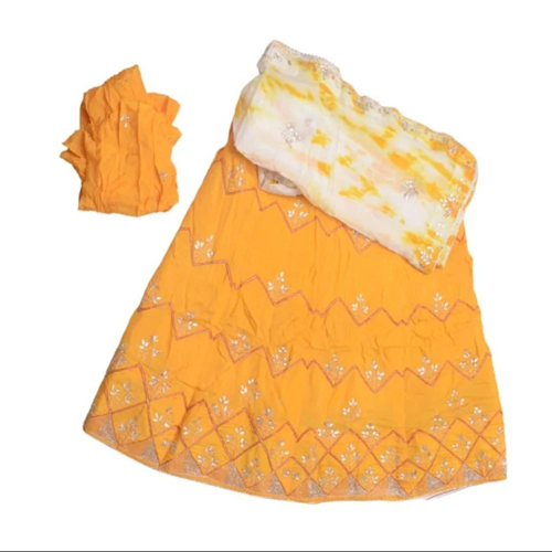 Yellow Durga Maiya Lehenga Dress Set