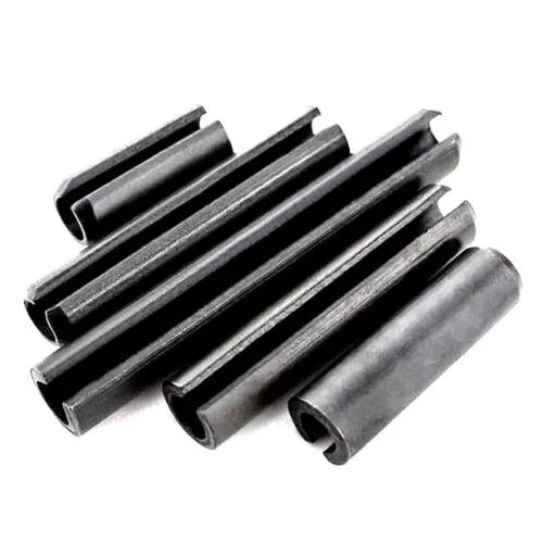 Spring Dowel Pin - Mild Steel, 1 Millimeter Diameter, Black Color, Half-round Shape, Polished Finish, Customizable Size For Industrial Usage