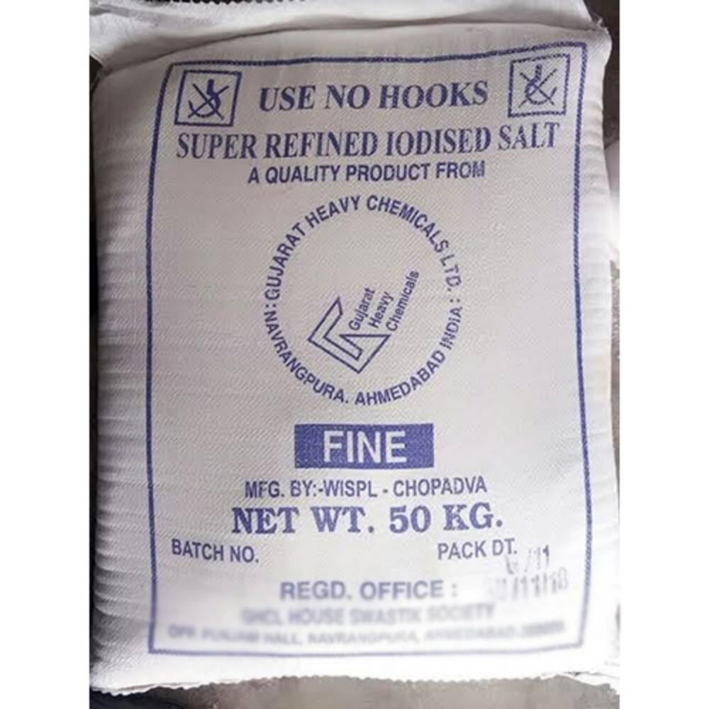 Super Refined Iodised Salt - 80-99% Purity, Less Than 0.1% Moisture, Pure White Color, Convenient HDPE Bag