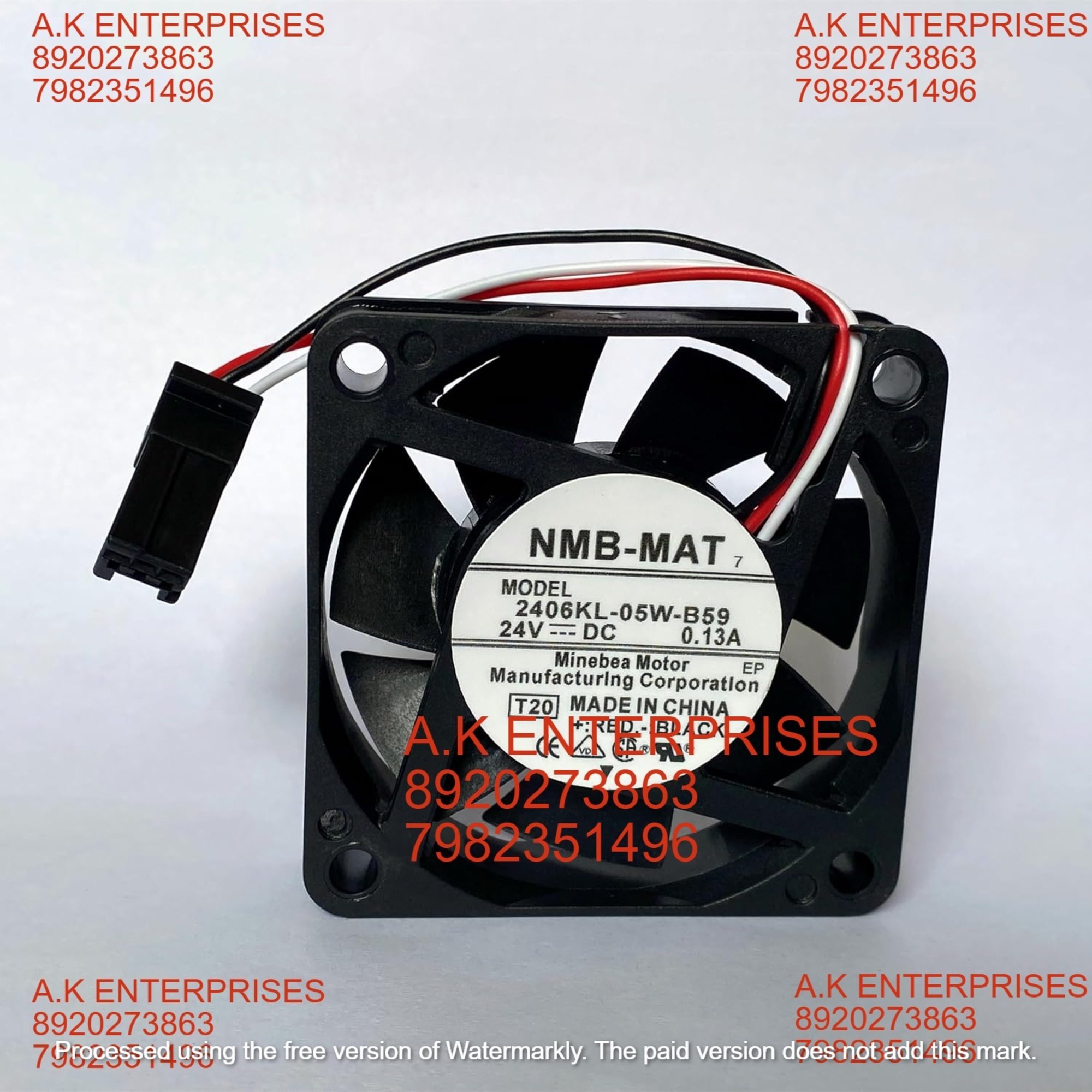 NMB MAT 2406KL-05W-B59 24V 0.13A 3.12W 18.3CFM 6CM 4600RPM 606015mm Fanuc System Cooling Fan