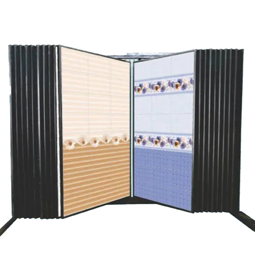 Book Type Single-Sided Shelf Design Ceramic Tile Display Stand - Color: Silver