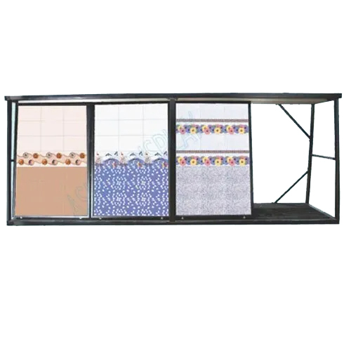 Ceramic Tile Display Stand - Mild Steel, Custom Size, Matte Black, Heavy Duty Design | Perfect for Industrial Tile Manufacturers