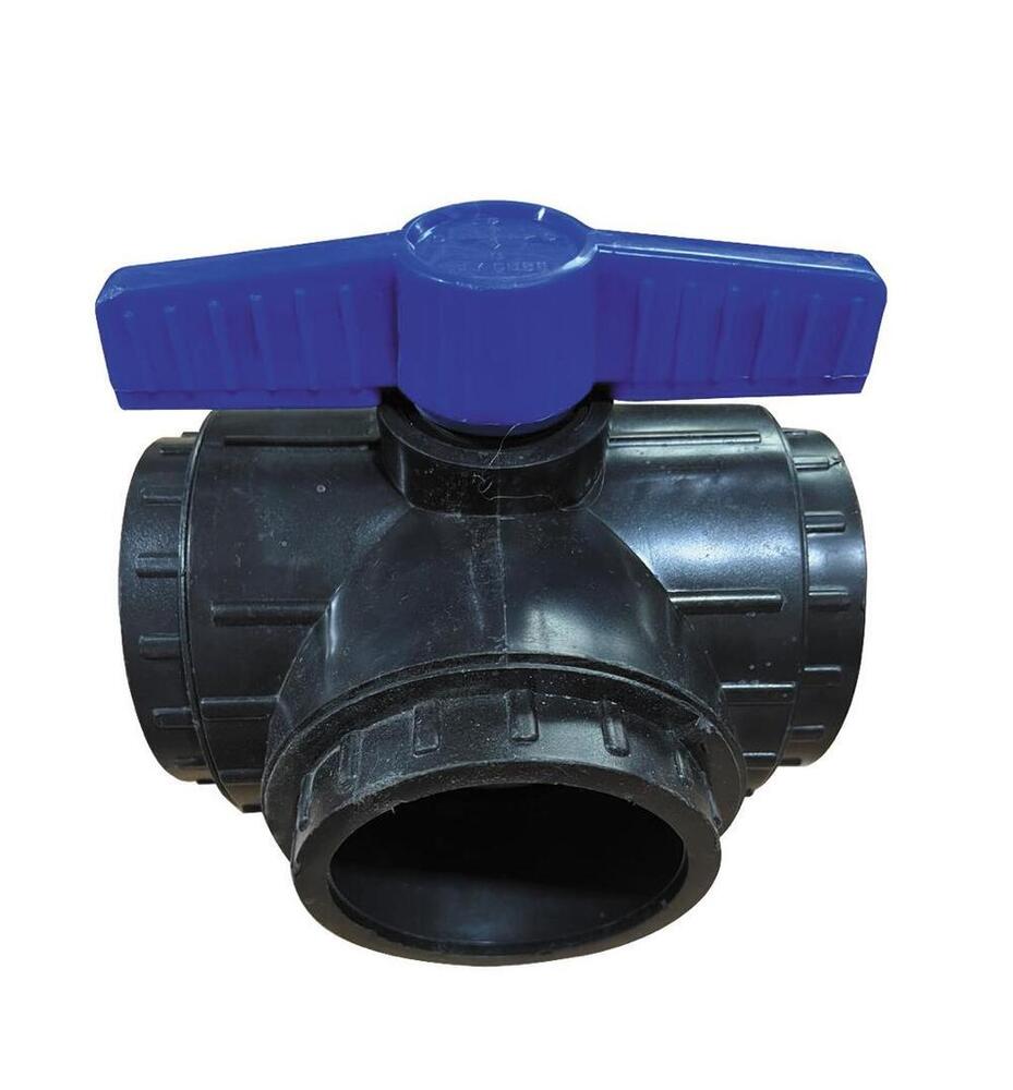 Three Way Ball Valve - Black (15mm to 100mm)