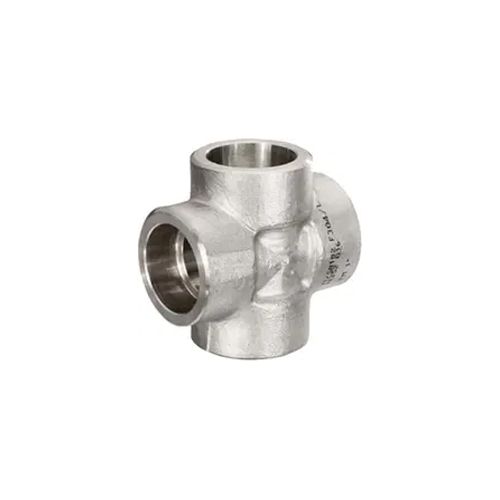 Cross Socket Weld Fittings - Color: Silver