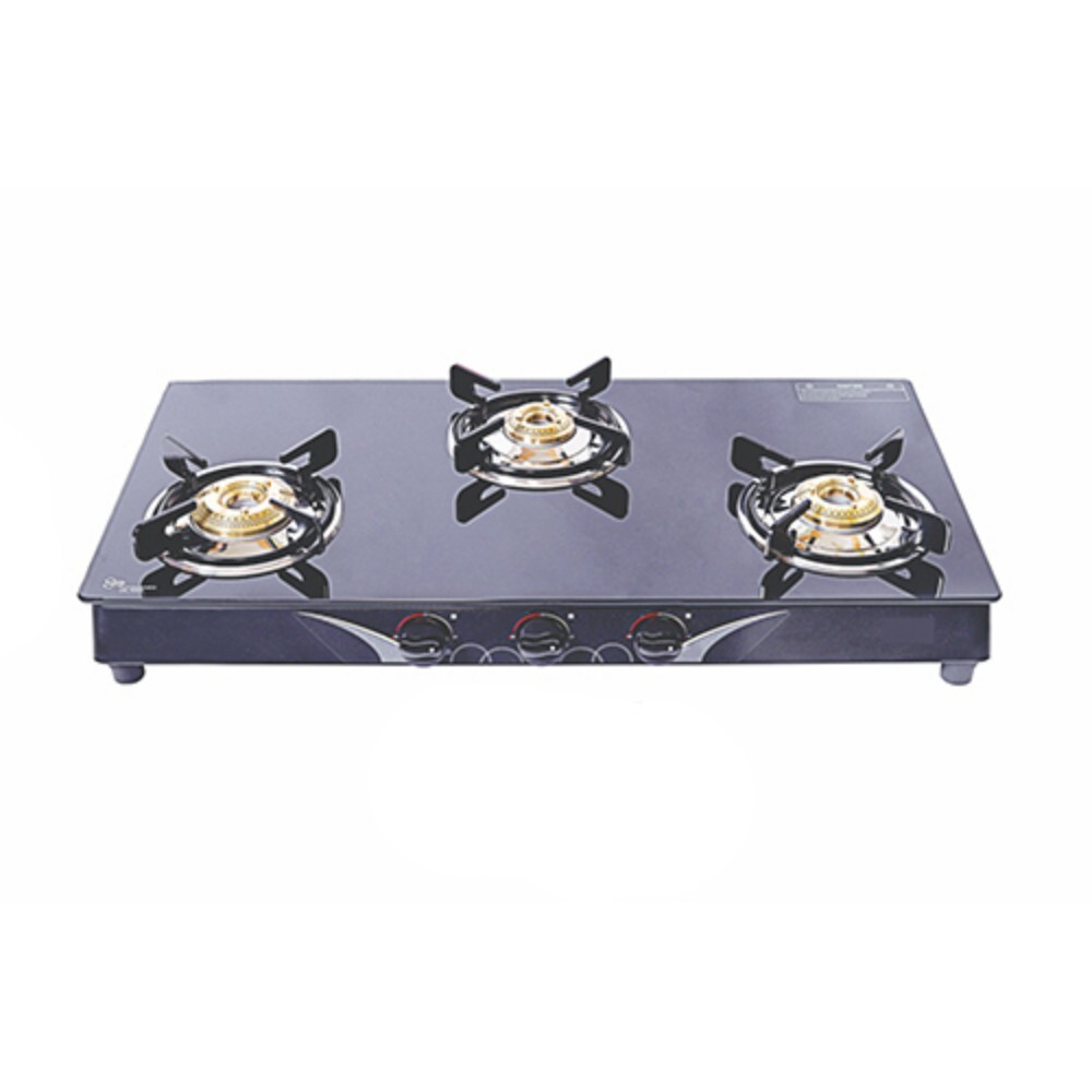 St 3B Gdn 90 3 Burner Toughened Glass Stove - Ignition Type: Manual