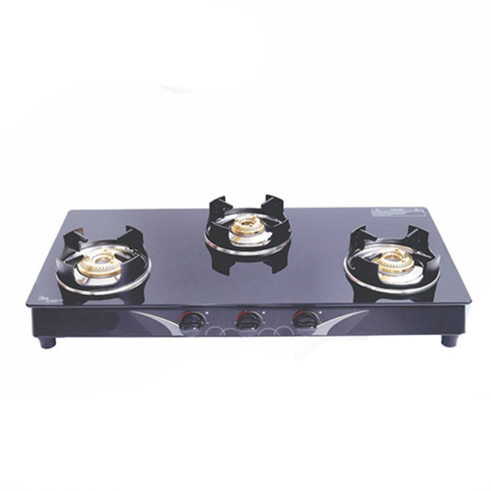 St 3B Dmd 50 3 Burner Toughened Glass Stove - Ignition Type: Manual