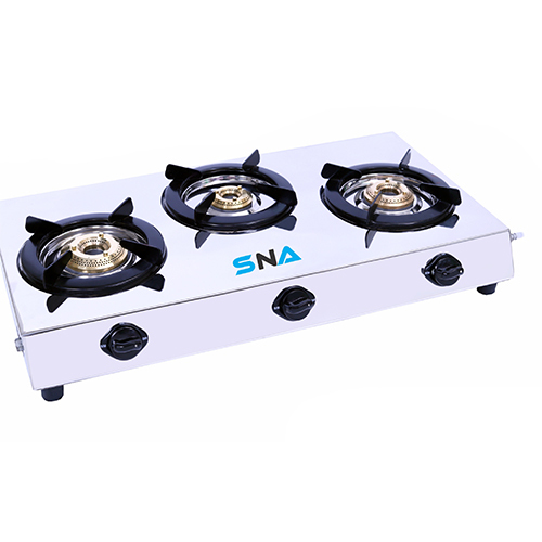 Prime Stainless Steel 3 Gas Stove Burner - Ignition Type: Manual