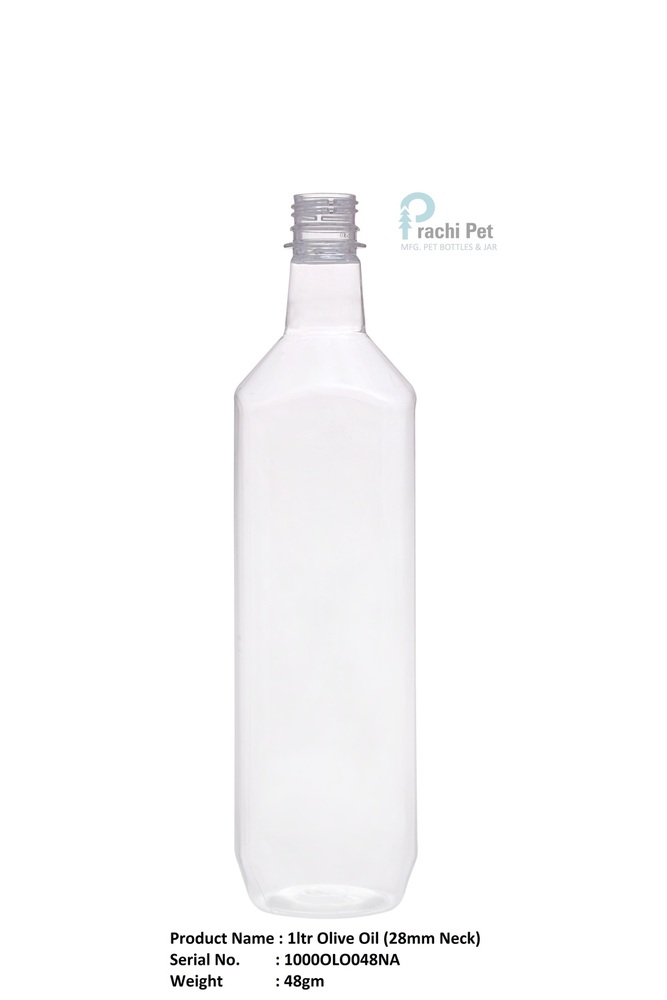 1ltr Olive Oil Bottle - PET Material, 11.2x2.5x2.5 Inch, Transparent Color | Leak-Proof, Airtight, Heat & Light Resistant, Prevents Spoilage