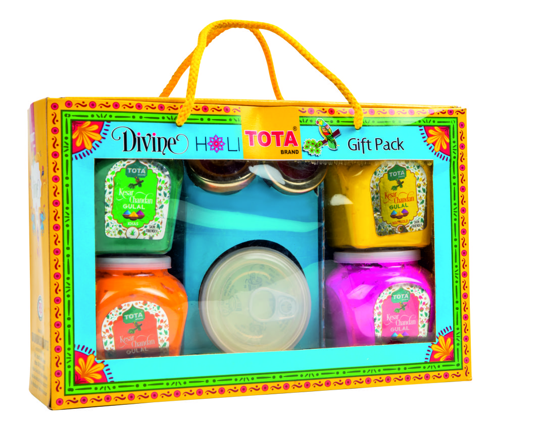 Tota Divine - 800g Multicolor Eco-friendly Holi Color Paste Pack Of 4 (Pink, Yellow, Orange, Green), Skin-friendly And Non-toxic, Box Packaging