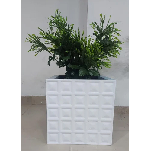 White Frp Flower Planter