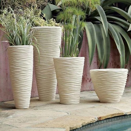 FRP Flower Pot - White Color | Versatile for Outdoor & Indoor Use