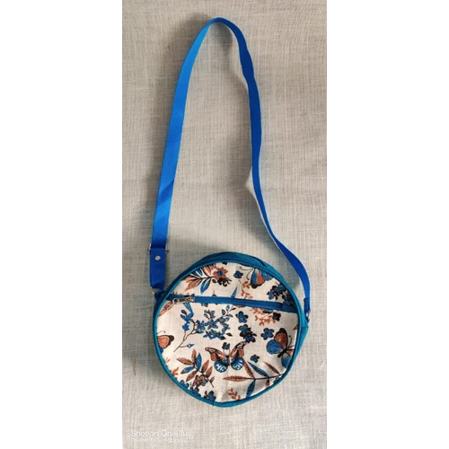 Ladies Printed Round Jute Sling Bag