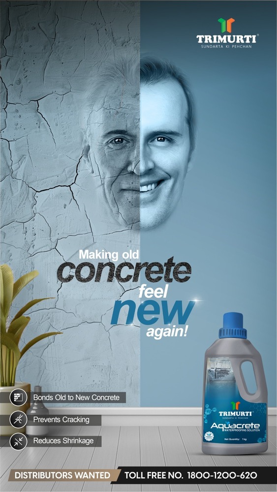 Trimurti 1kg Aquacrete Waterproofing Solution - Application: Plaster Repairs