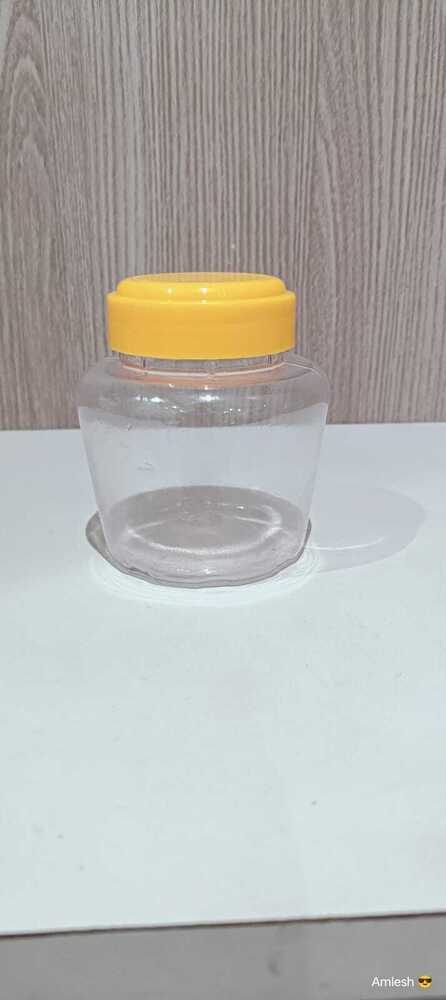 1kg Capacity Plastic Pet Jar - 1 Kg Size, Transparent Yellow Color, Hard Plastic Material, 59g Weight, Ideal For Ghee Storage And Cooking