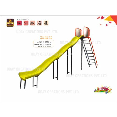 Playground Wave Slide 14 Ft. - Material: Frp