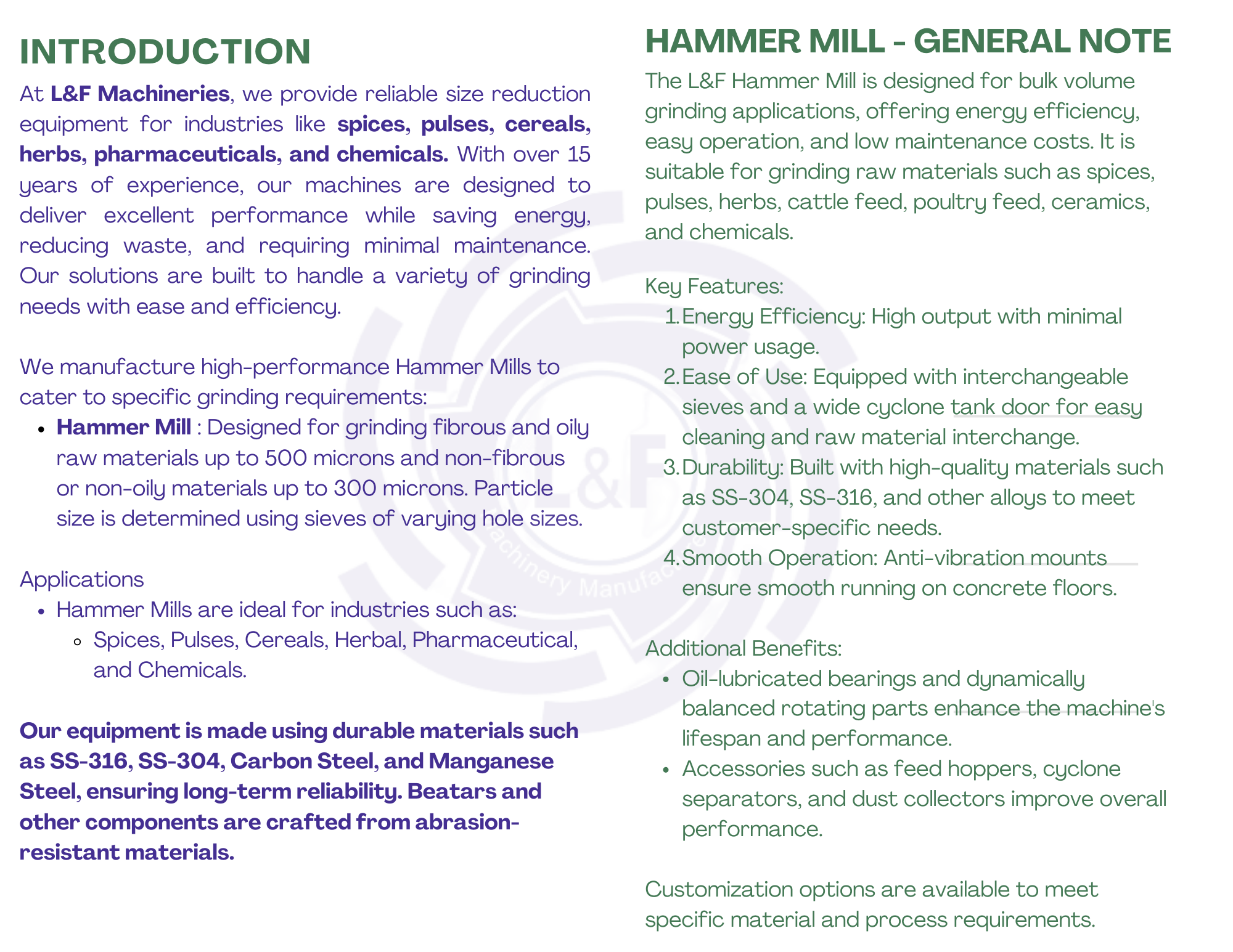 MS/SS Hammer Mill Machine-20hp-200hp