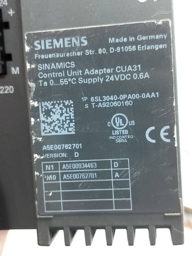 SIEMENS 6SL3040-0PA00-0AA1 CONTROL UNIT ADAPTER