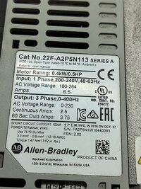 ALLEN BRADLEY 22F-A2P5N113 AC DRIVE