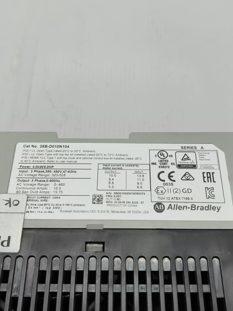 ALLEN BRADLEY 25B-D010N104 AC DRIVE