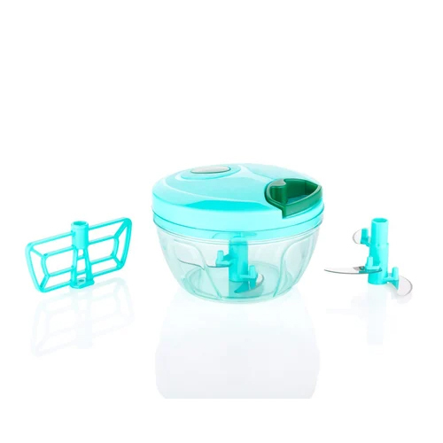 450ml Vegetable Chopper - Durable Plastic, Stainless Steel Blade | Effortless Vegetable & Fruit Chopping, Easy to Clean & Store
