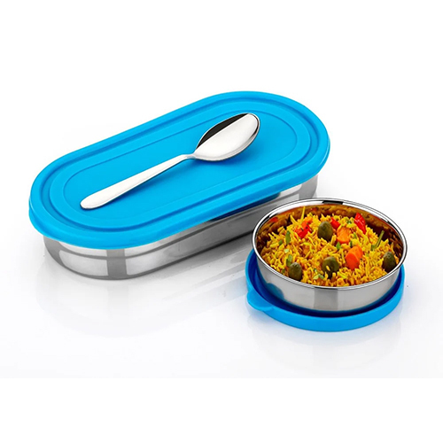 Owl Shape Stainless Steel Lunch Box - Color: Silver