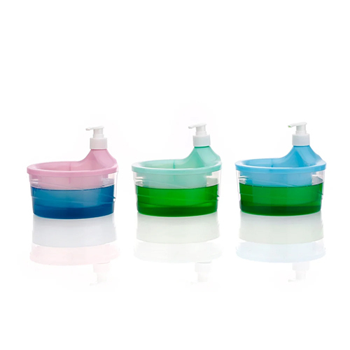 2 In 1 Soap Pump Dispenser For Dishwashing Liquid Soap Sponge Holder - Color: Different Available