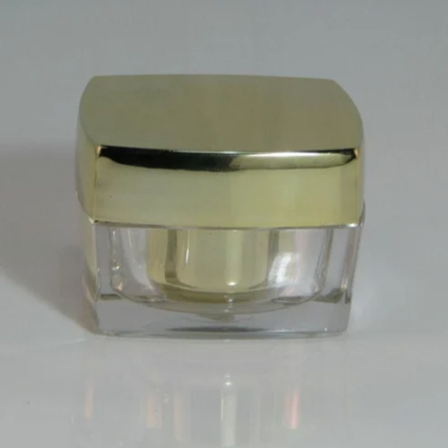 Steel Capping Crystal Acrylic Jar - Color: Transparent