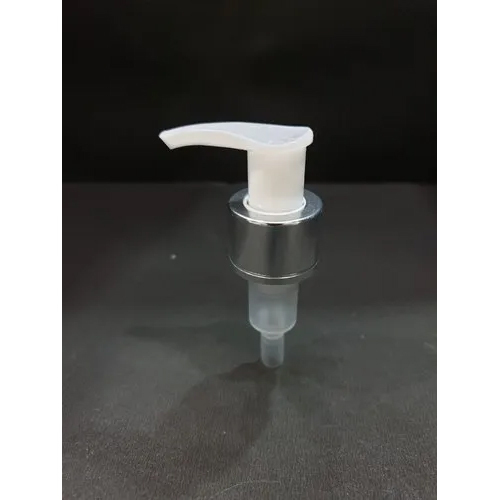Silver Materialized Dispenser Pumps - Plastic Material | Standard Size, White Color, Manual Operation, Plain Pattern, Ideal for Dispenser Applications