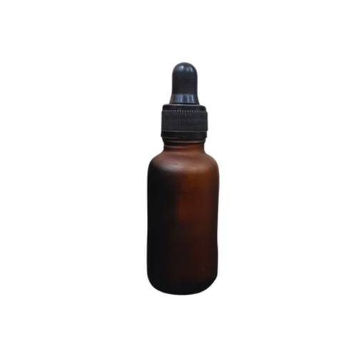 30 Ml Amber Matt Glass Dropper Bottle - Shape: Round