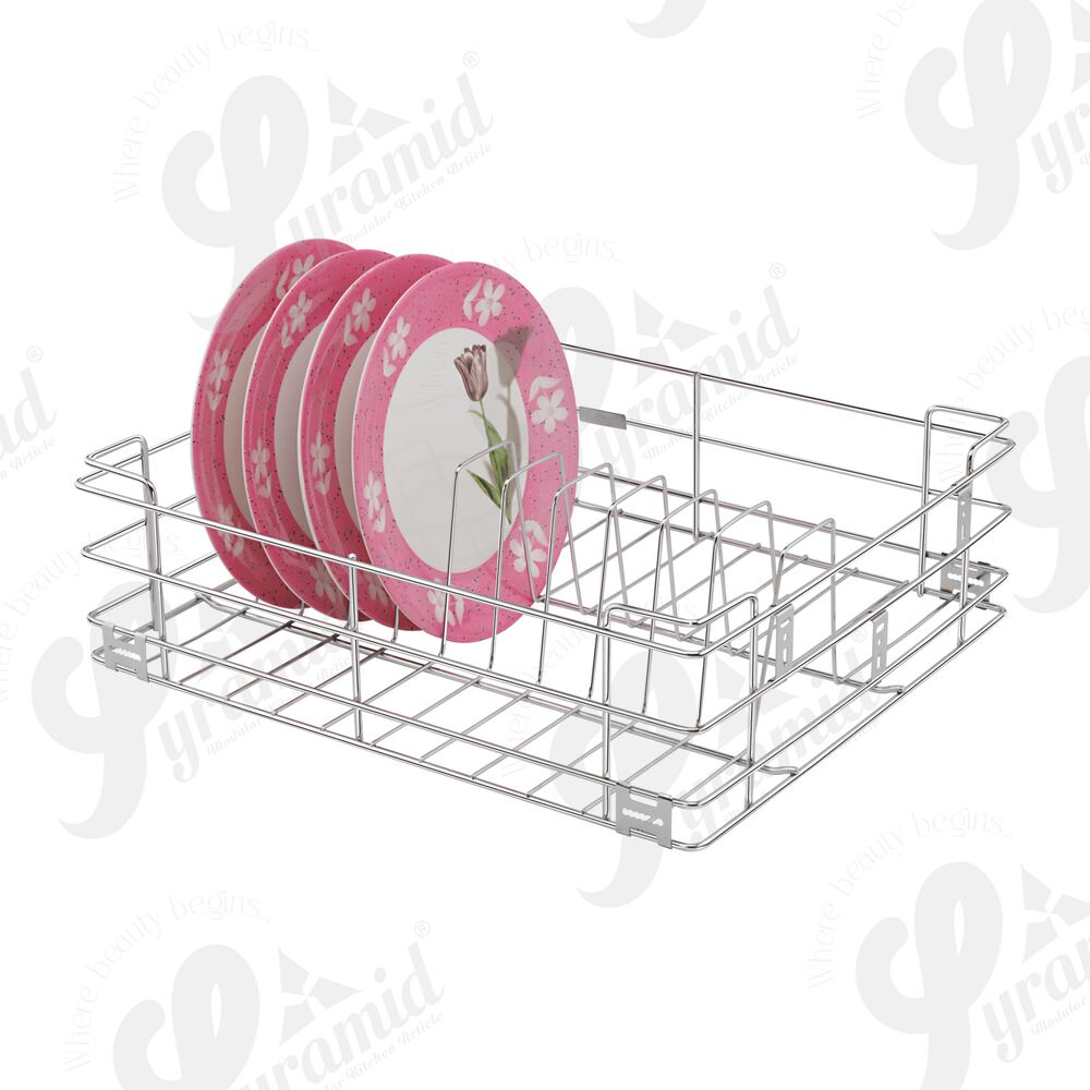 Stainless Steel Plate Kitchen Basket - Height: 6 Inch (In)