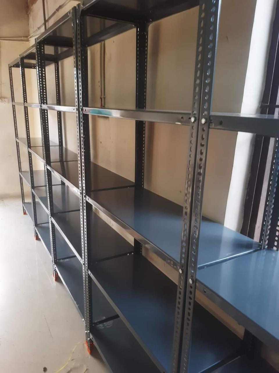 Slotted Angle Racks - Multi-purpose Industrial Storage Solution , Versatile Design For Warehouse, Kitchen, And Bathroom Use
