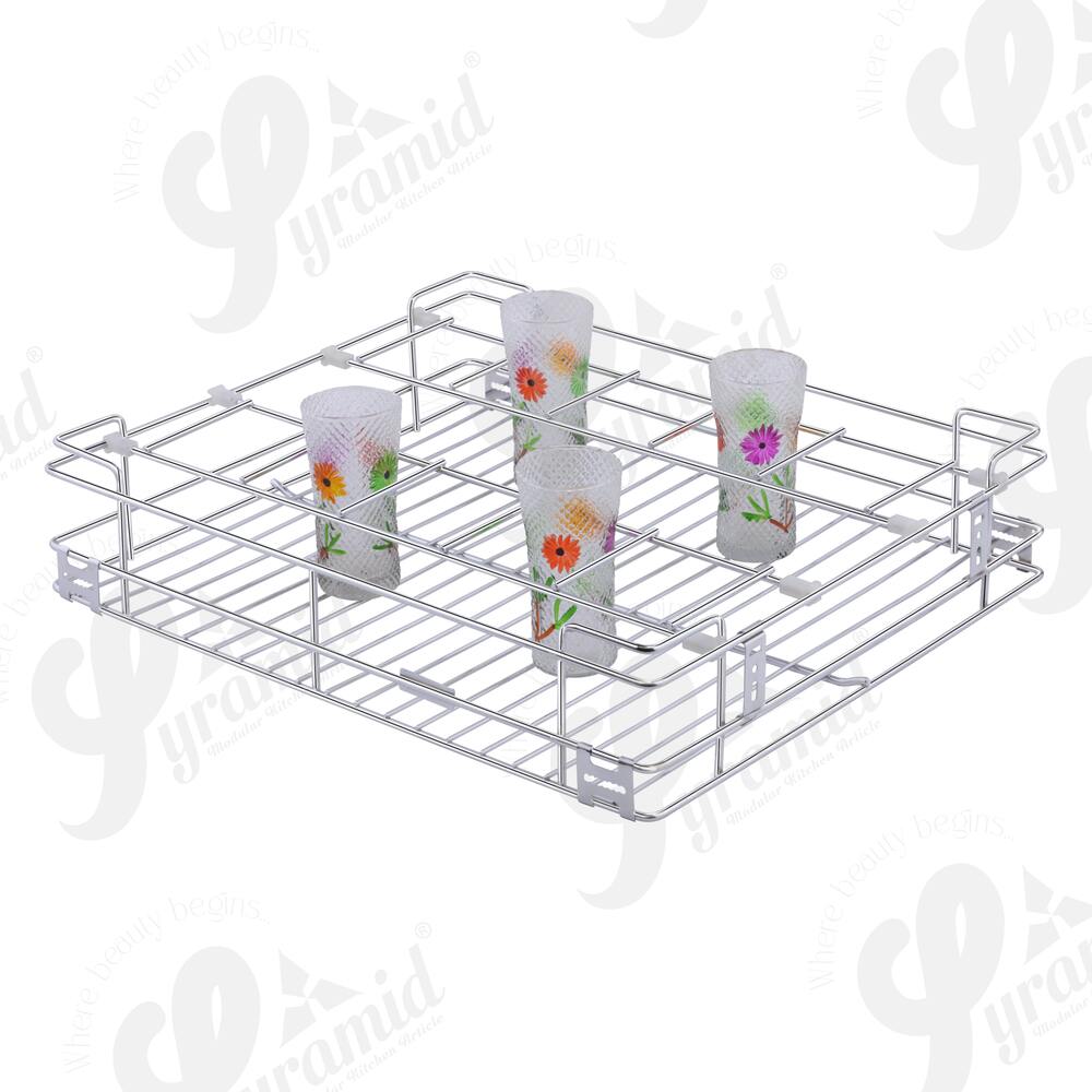 Stainless steel Glass Kitchen Basket